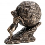 Sisyphus polyresin statuette in bronze color