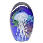 Glass Jellyfish paperweight 11 cm
