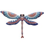 Orange and Blue Metal Dragonfly Wall Decoration 30 cm