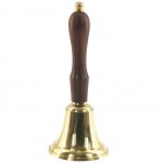 Brass bell with wooden handle 16.5 cm