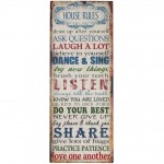 House Rules Large metal plate Deco