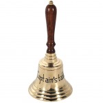 Brass bell with wooden handle 30 cm
