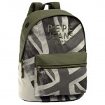 Pp Jeans Gray and Khaki Union Jack backpack
