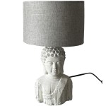 White patinated Buddha lamp