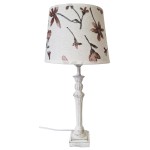White patinated foot table lamp 43 cm