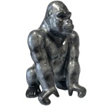 Patinated Silver Gorilla Ceramic Statue