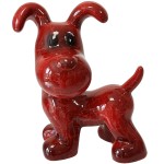 Red ceramic dog statue 25 cm