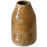 Handcrafted Mustard Color Glazed Ceramic Vase 22 cm