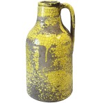 Handcrafted glazed yellow vase 29 cm