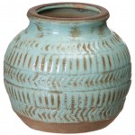 Blue patinated vase 13.5 cm
