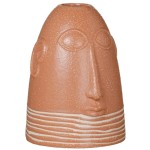 Vase face in orange ocher ceramic