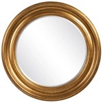 Patinated golden paulownia wall mirror