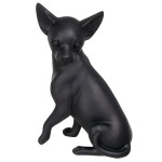 Chihuahua figurine in black resin 24 cm