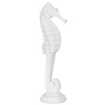 Large white resin seahorse 45 cm