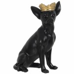Chihuahua figurine in black resin 25 cm