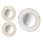 Set of 3 white and gold wall mirrors
