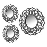 Set of 3 silver wall mirrors