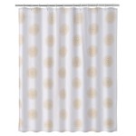 Shower Curtain white and gold 180 x 200 cm