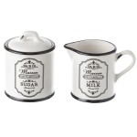 Retro Paris ceramic sugar bowl and milk jug set