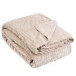 Beige Sherpa Ribbed Flannel Bed or Sofa Top