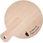 Round board in engraved beech wood
