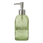 Green glass soap dispenser  19 x 9 x 7 cm