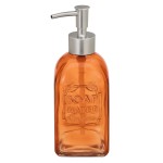 Light orange glass soap dispenser  19 x 9 x 7 cm