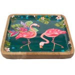 Flamingo Decorative Square Wooden Bowl - Allen Designs