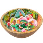 Large Round Flower Wooden Bowl - Allen Designs