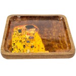 Square wooden dish Klimt - The Kiss