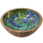 Large round wooden bowl Iris - Van Gogh