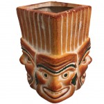Decorative jar - 4 faces with varied expressions