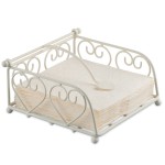 Napkin Holder Heart Small Cream