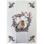 Kitchen Towel Robin In Wreath 50 x 70 cm