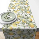 Lemons cotton table runner 40 x 150 cm