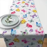 Butterfly cotton table runner 40 x 150 cm