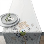 Sweet little bird cotton table runner 40 x 150 cm