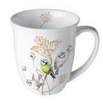 Fine porcelain birds and nature mug  0.4 litre