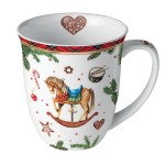 Fine porcelain Christmas rocking horse mug