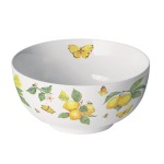 Fine Bone China Bowl  Lemons ans Yellow Butterflies