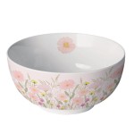 Fine Bone China Bowl  Pink Wildflowers