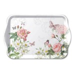 Mini rectangular melamine tray Flowers and Butterflies  Ambient