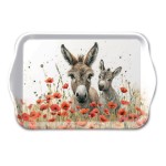 Mini rectangular melamine tray Donkeys and Poppies