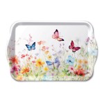 Mini rectangular melamine tray Colorful Flowers and Butterflies