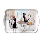 Mini rectangular melamine tray Parisian Cats at the Caf