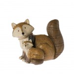 Figurine Foxes in resin wood look 11.5 cm