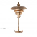 Gold retro lamp in patinated metal 68 cm