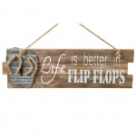 Decorative plaque in wood Flip Flops