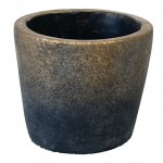 Gray and Gold Cement Flower Pot Cover