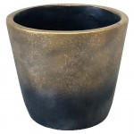 Gray and Gold Cement Flower Pot Cover